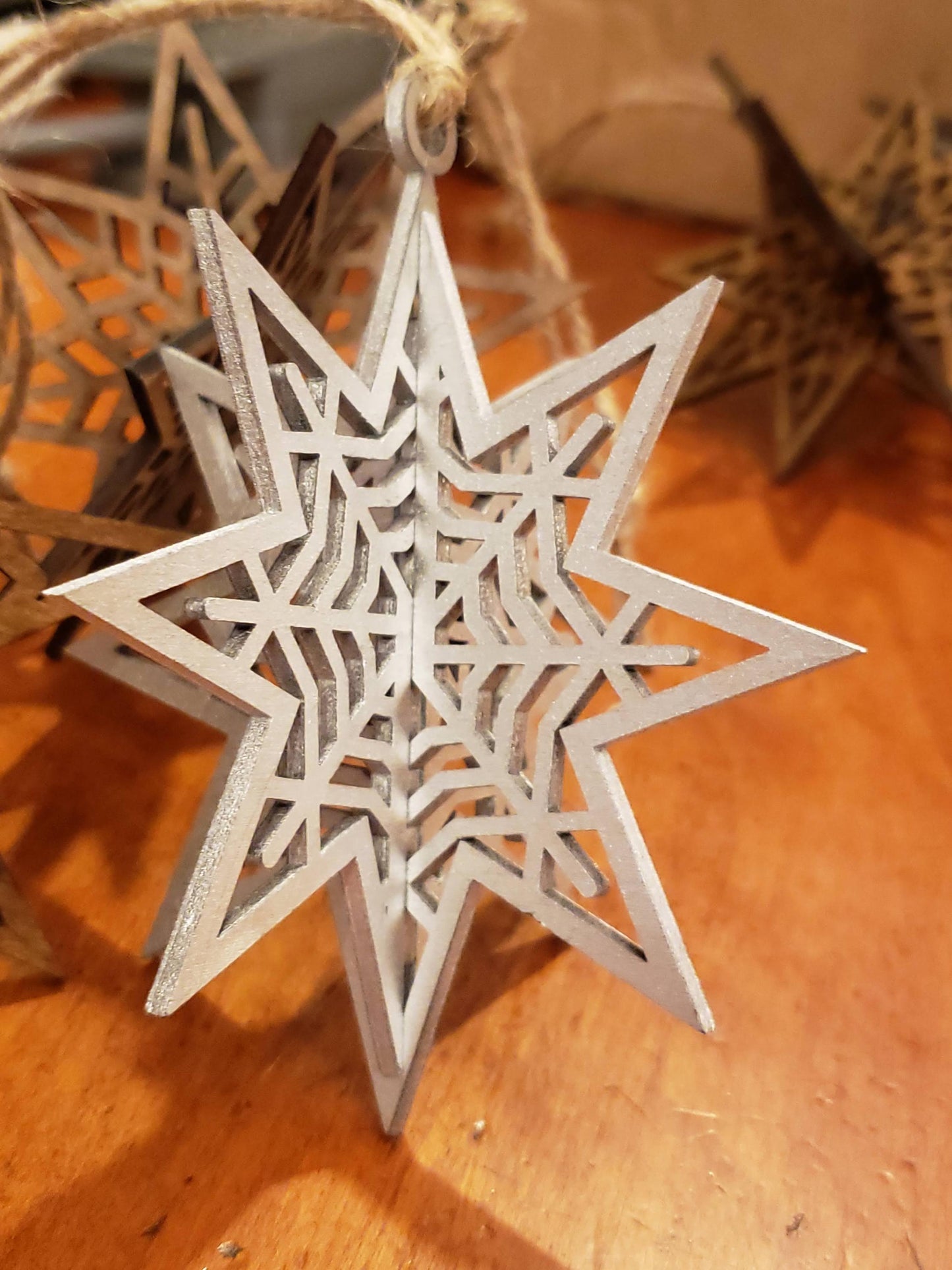 Snowflake Ornament All Wood Snowflake Ornament Rustic Snowflake Ornament Farmhouse Style Ornament