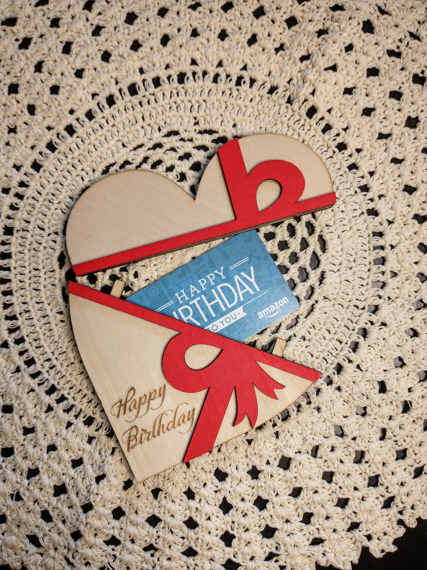 Mothers Day Gift Card Holder Personalized Wood Birthday Card Holder Coffee Gift Card Holder