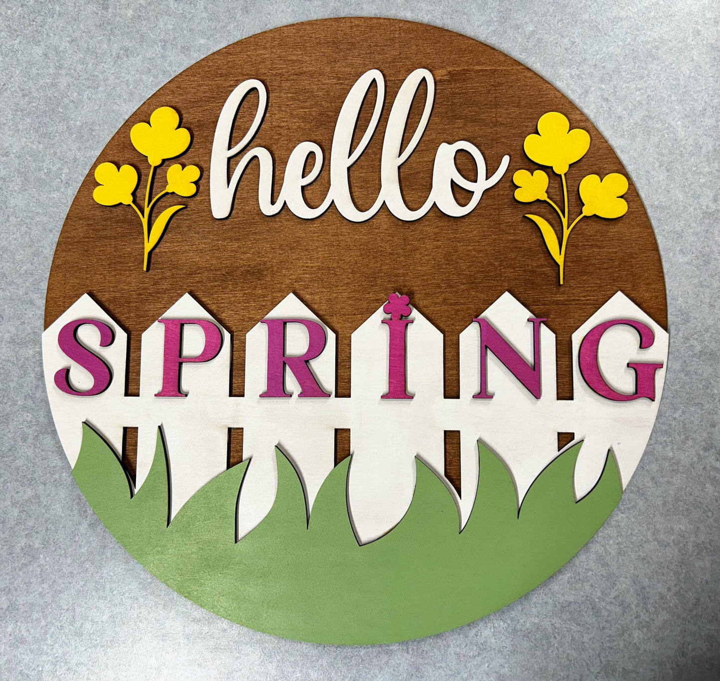 Purple Floral Welcome Sign, Spring Door Hanger, Floral Porch Sign, Floral Spring Welcome Sign, Layered Wooden Welcome Sign, Summer Door Hanger