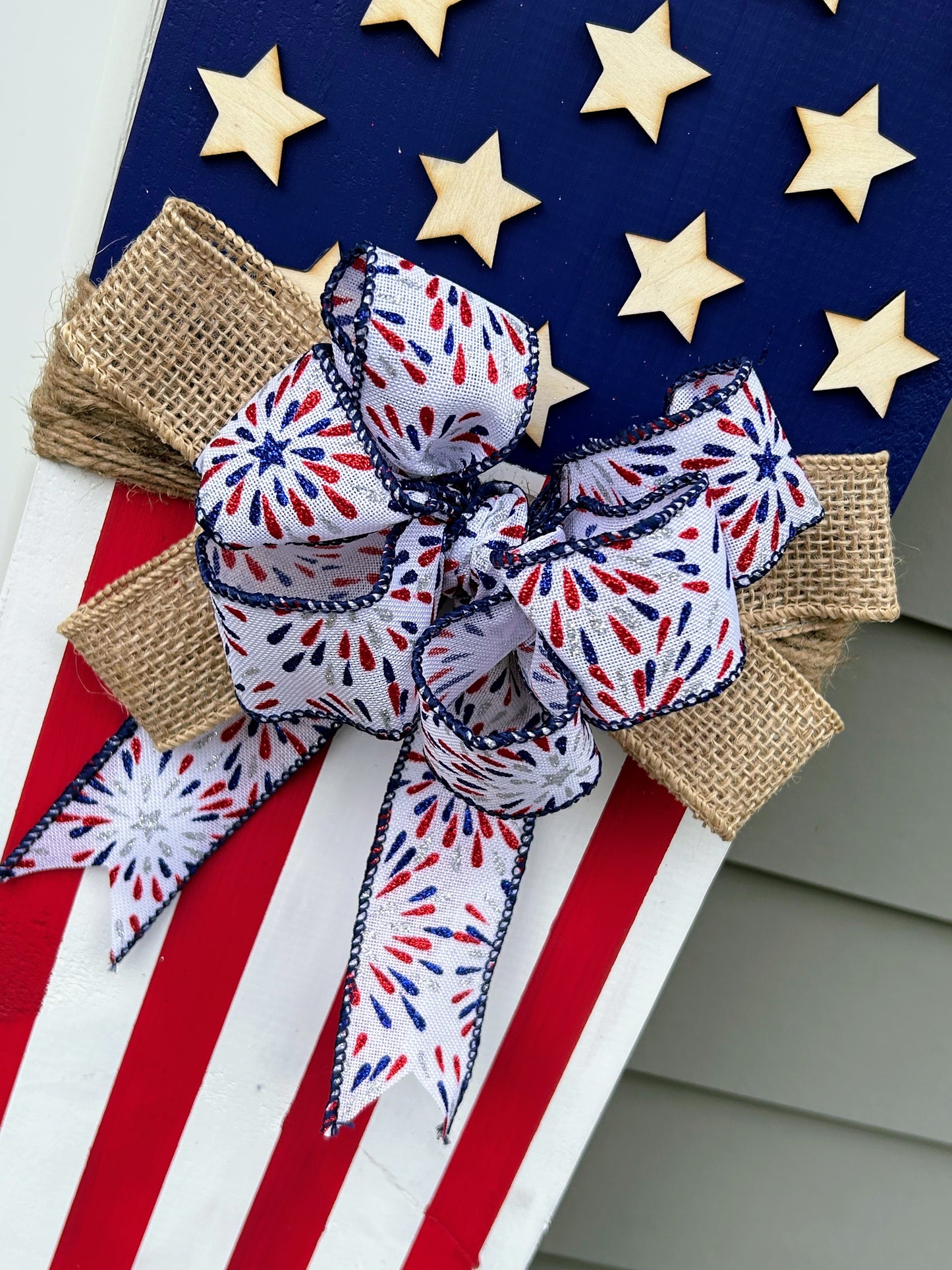 American Flag Porch Leaner Wooden Hand-Painted Rustic Patriotic Porch Sign Memorial Day 4th of July Year Round Americana Decor Veteran Gift