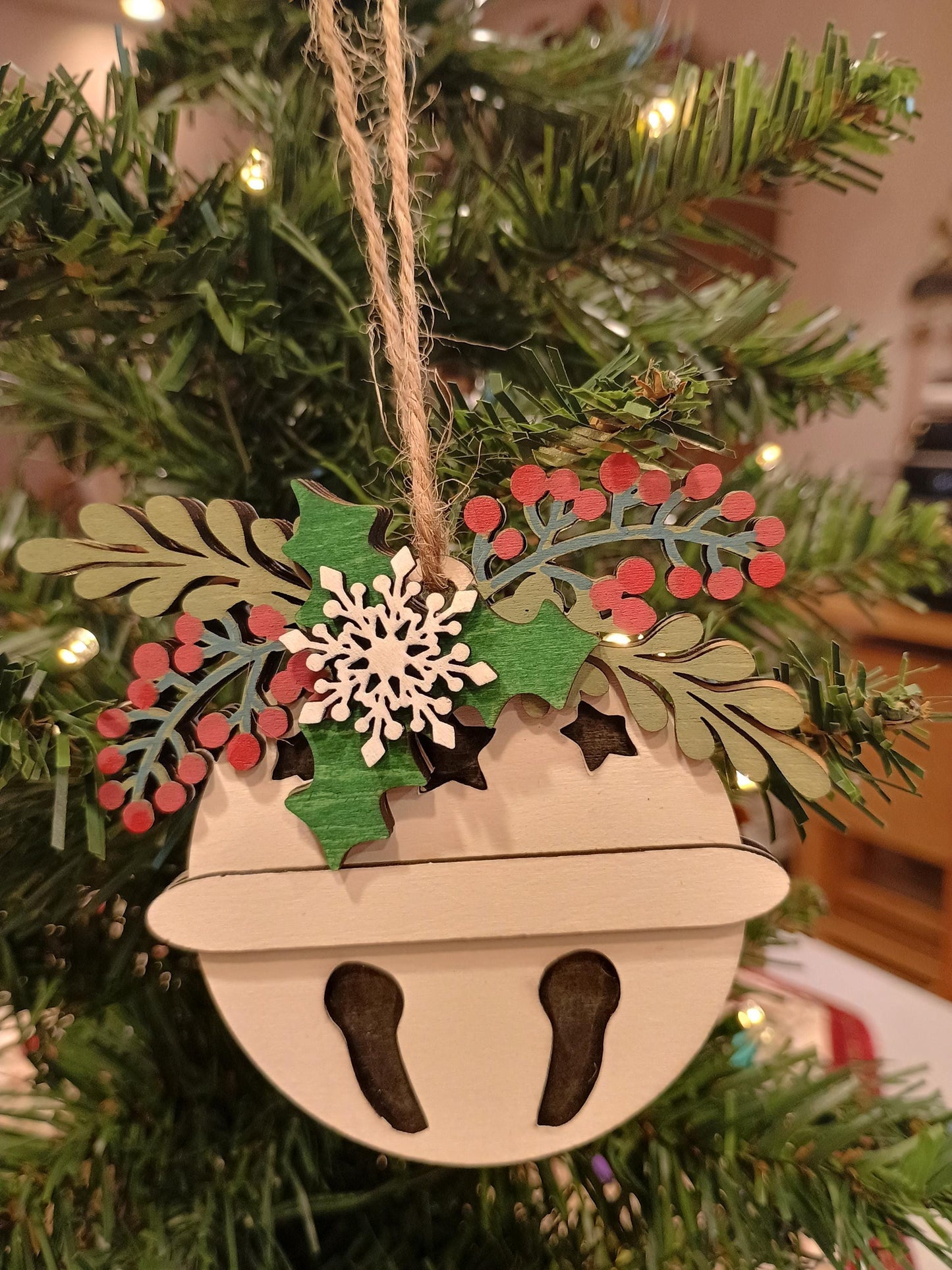 Nativity Christmas Ornament with Names of God Laser Engraved Wooden Nativity Ornament Layered Wooden Nativity Ornament Manger Scene Ornament