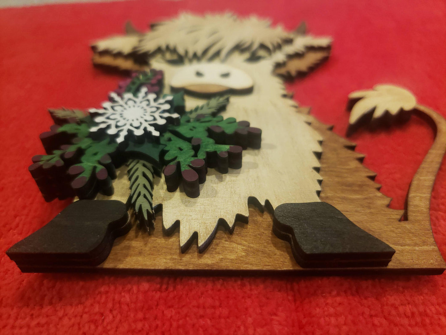 Highland Cow Ornament Highland Christmas Ornament Cow Ornament Scottish Highland Cow Christmas Ornament Rustic Wooden Cow Farmhouse Decor