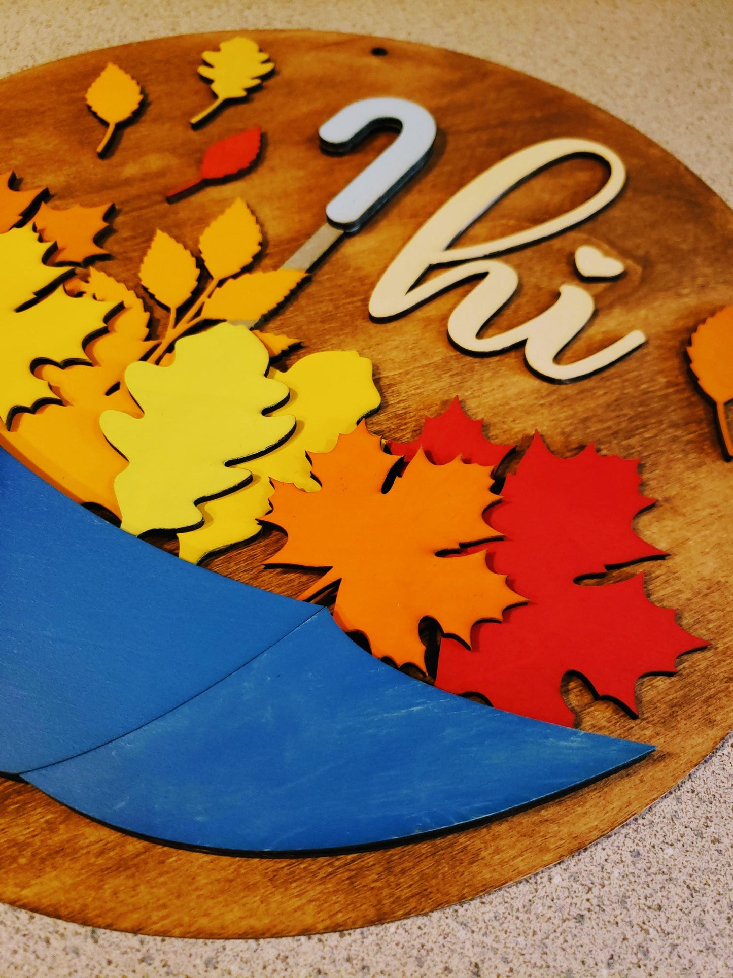 Fall Door Hanger, Fall Welcome Sign, Hello Fall, Autumn Leaves Door Hanger, Layered Wooden Porch Sign, Fall Decor, Layered Wooden Fall Sign