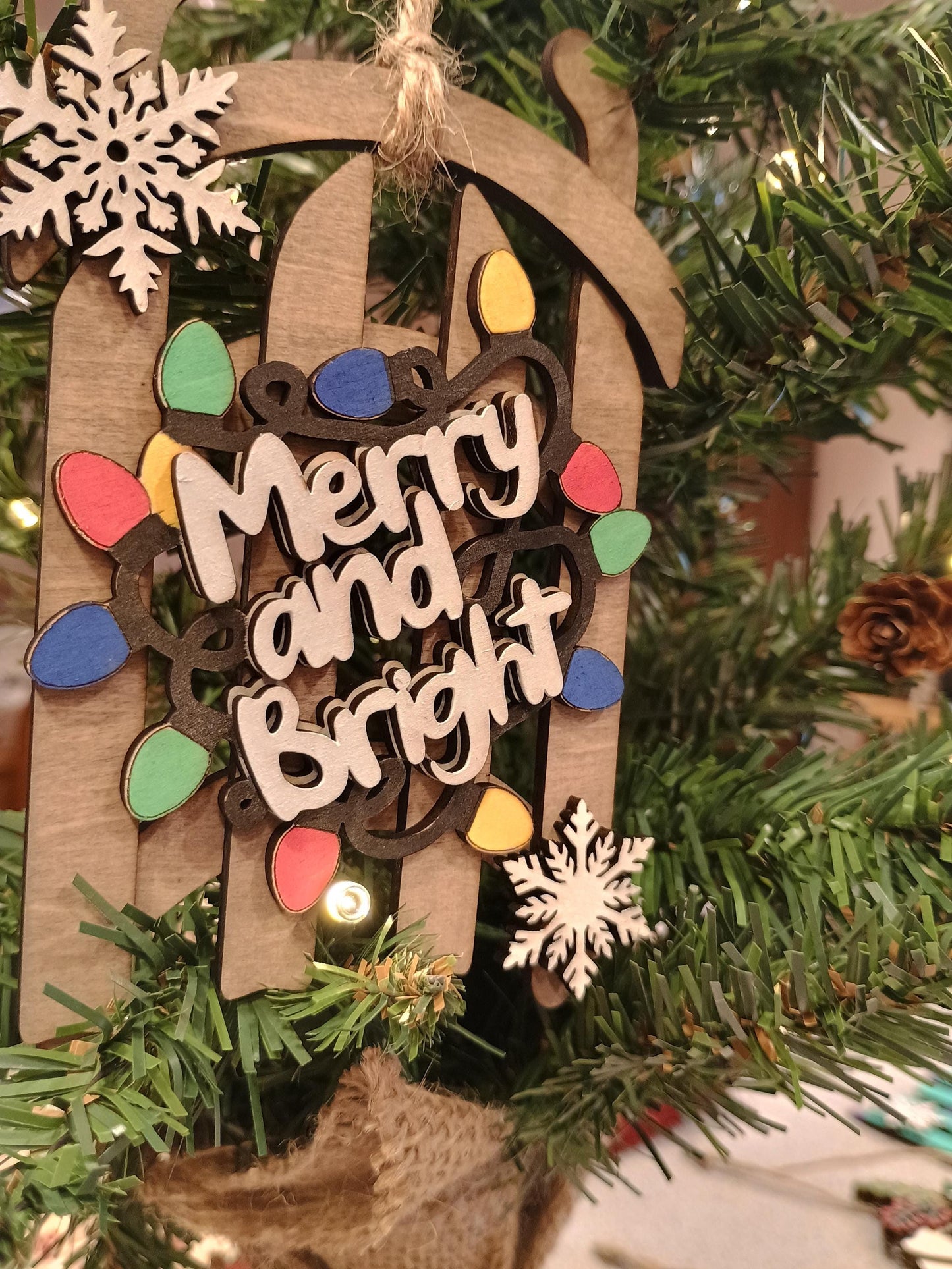 Personalized Ornament Jingle Bell Ornament Rustic Christmas Ornament Jingle Bell Mistletoe Christmas Ornament Custom Made Wood Ornament
