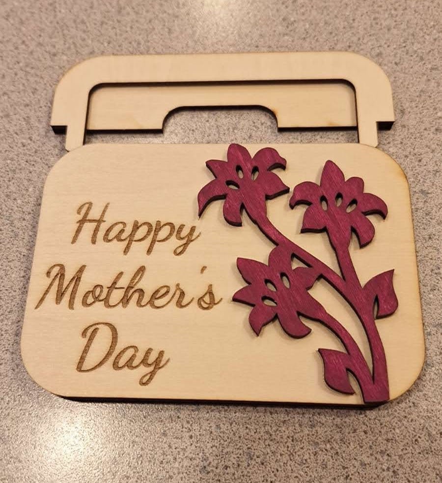 Personalized Mother's Day Gift Card Holder Birthday wooden gift card holder Thank you Gift Rustic gift card holder