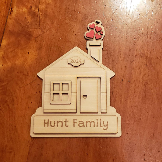 Personalized Home Ornament New Family Ornament Custom New Home Ornament Personalized All Wood Christmas Ornament Personalized Gift Giving