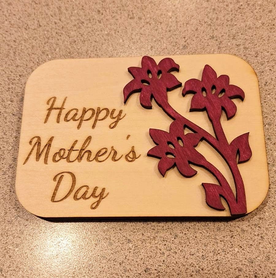 Personalized Mother's Day Gift Card Holder Birthday wooden gift card holder Thank you Gift Rustic gift card holder