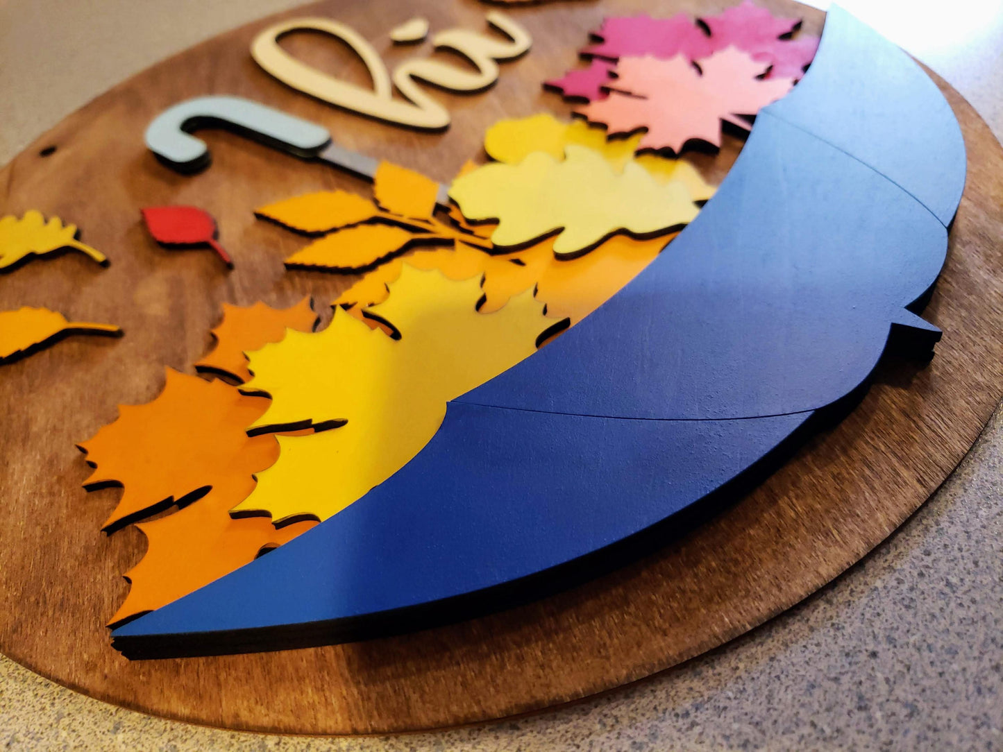 Fall Door Hanger, Fall Welcome Sign, Hello Fall, Autumn Leaves Door Hanger, Layered Wooden Porch Sign, Fall Decor, Layered Wooden Fall Sign